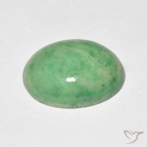 Jade Gemstone in 12 x 10 mm (calibrated) Size for Sale, Jade Stone in Warm Green Color