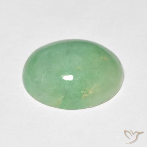 Jade Gemstone in 12 x 10 mm (calibrated) Size for Sale, Jade Stone in Light Green Color