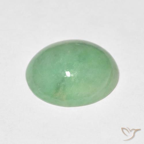 Jade Gemstone in 12.6 x 10.3 mm Size for Sale, Jade Stone in Light Green Color