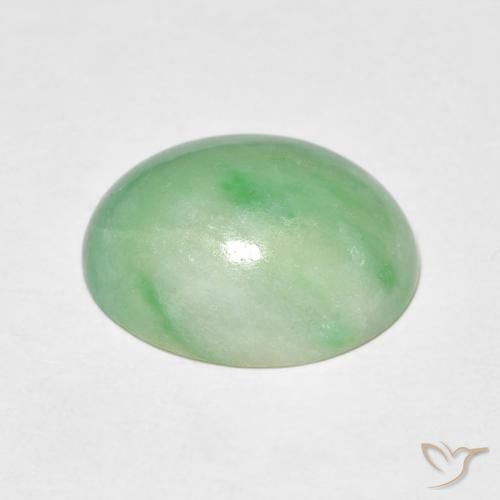 Jade Gemstone in 12 x 10 mm (calibrated) Size for Sale, Jade Stone in Warm Green Color