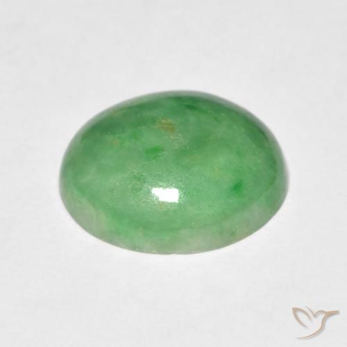 Jade Gemstone in 12 x 10 mm (calibrated) Size for Sale, Jade Stone in Medium Green Color