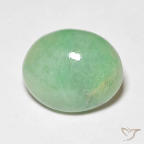Jade Cabujón Óvalo de 4,81 ct de Myanmar, Dimensión 12,3 x 10,2mm, Claridad Opaco, Piedra preciosa natural No tratado, 1 pieza de Jade en color Verde claro, Dureza Mohs de 6 - 6.5, Photo A
