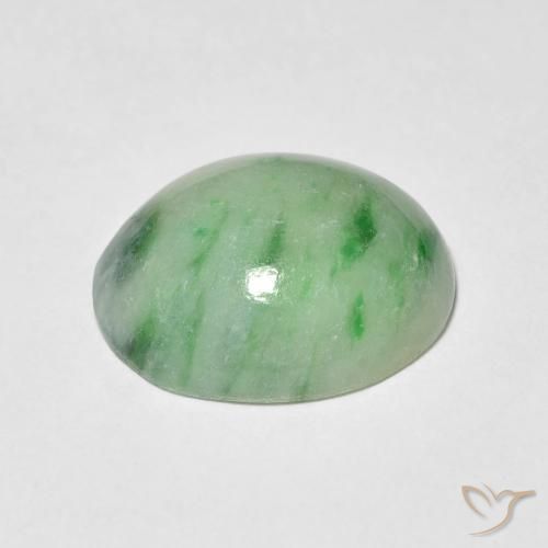 Jade Gemstone in 12 x 10 mm (calibrated) Size for Sale, Jade Stone in Warm Green Color