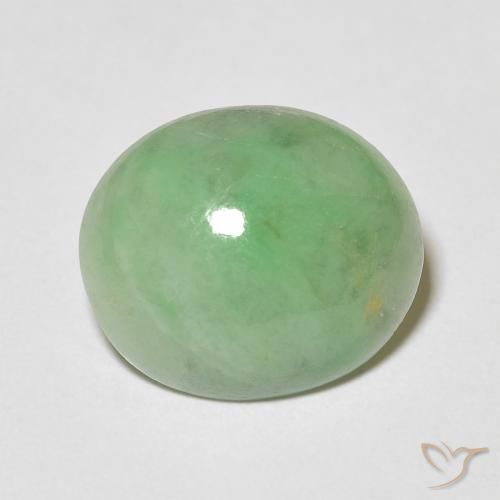 4.34ct Natural Yellow Green Jade, Oval, Opaque