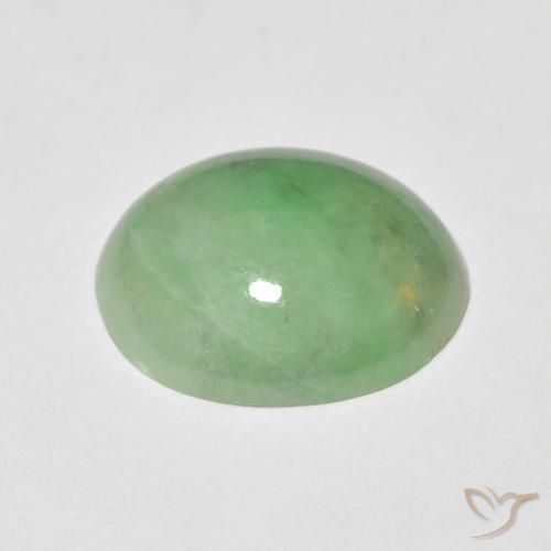 Jade Gemstone in 12.2 x 10.5 mm Size for Sale, Jade Stone in Yellow Green Color