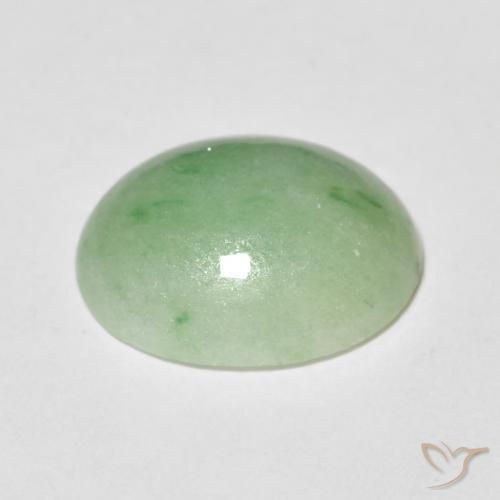Jade Gemstone in 12 x 10 mm (calibrated) Size for Sale, Jade Stone in Warm Green Color
