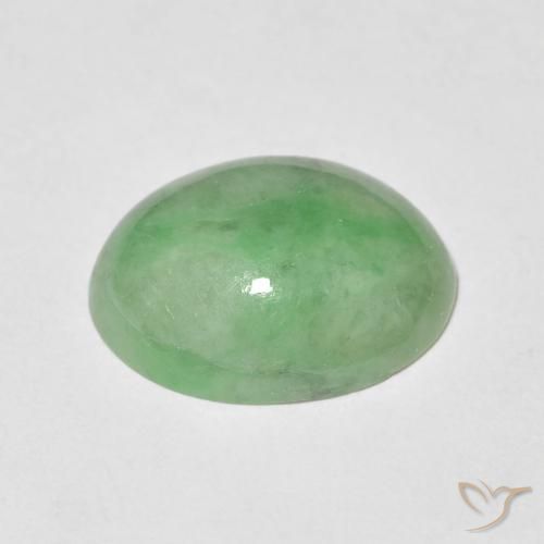 Jade Gemstone in 12 x 10 mm (calibrated) Size for Sale, Jade Stone in Warm Green Color