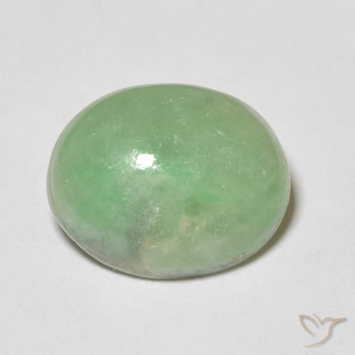 4.38ct Natural Medium Green Jade, Oval, Opaque