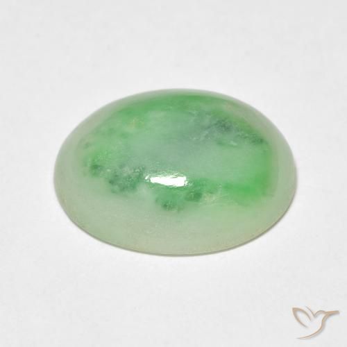 Jade Gemstone in 12 x 10 mm (calibrated) Size for Sale, Jade Stone in Yellowish Green Color