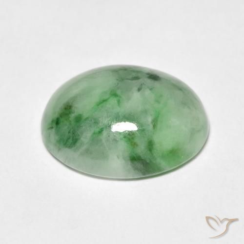 Jade Gemstone in 12 x 10 mm (calibrated) Size for Sale, Jade Stone in Yellowish Green Color