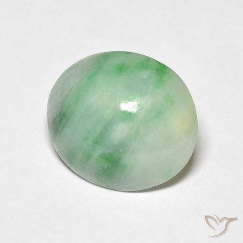 3.74ct Natural White Green Jade, Oval, Opaque