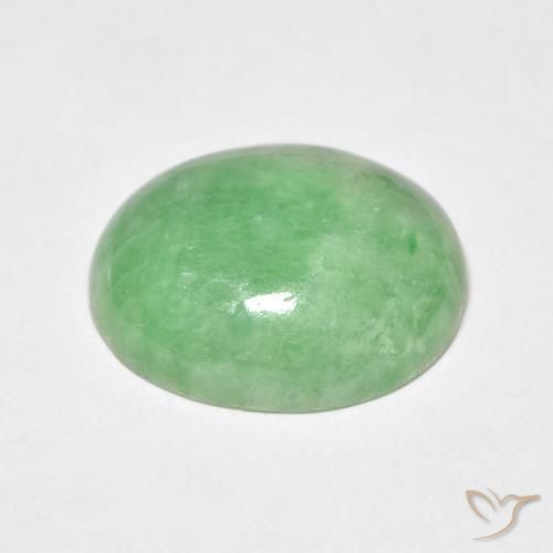 Jade Gemstone in 12 x 10 mm (calibrated) Size for Sale, Jade Stone in Yellowish Green Color