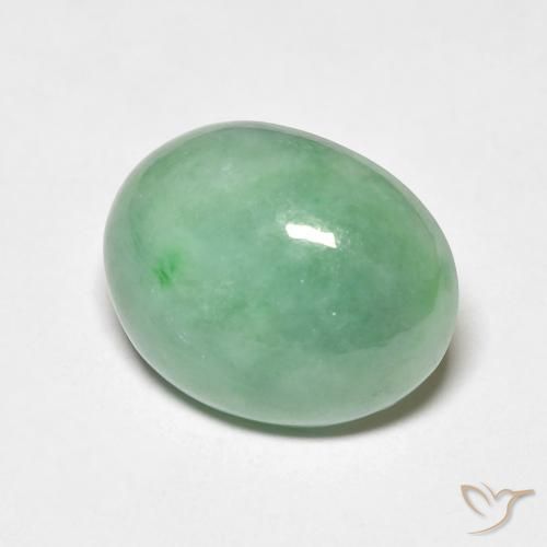 4.50 ct Green Jade Stone, Natural Jade in Oval Cabochon Shape for Sale