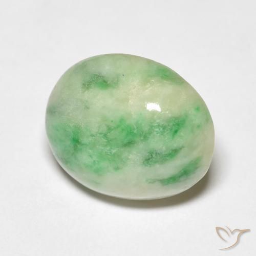 4.46 ct Green Jade Stone, Natural Jade in Oval Cabochon Shape for Sale