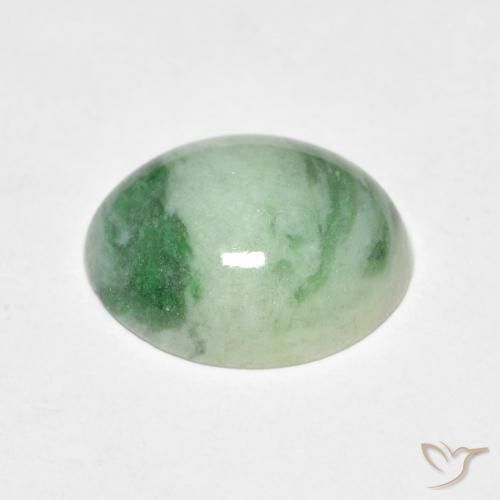 Jade Gemstone in 12 x 10 mm (calibrated) Size for Sale, Jade Stone in Medium Green Color