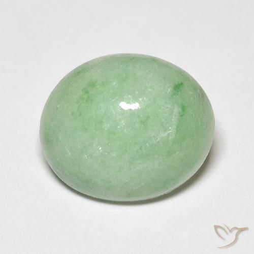 3.67ct Natural Light Sage Green Jade, Oval, Opaque, Photo A