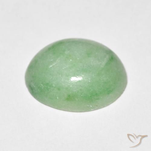 Jade Gemstone in 12 x 10 mm (calibrated) Size for Sale, Jade Stone in Light Sage Green Color