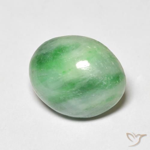 4.26 ct Green Jade Stone, Natural Jade in Oval Cabochon Shape for Sale