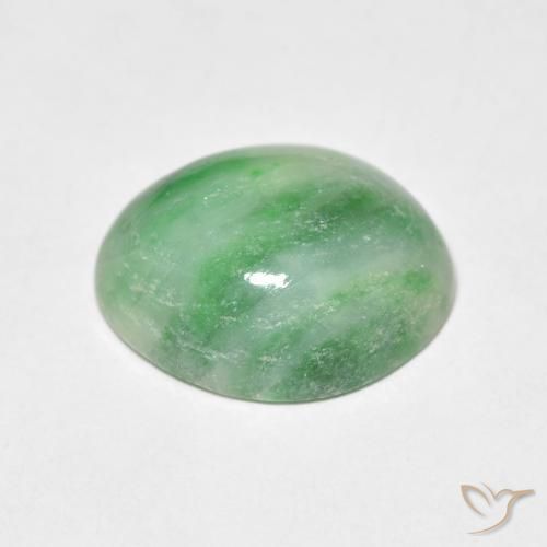 Jade Gemstone in 12 x 10 mm (calibrated) Size for Sale, Jade Stone in White Green Color