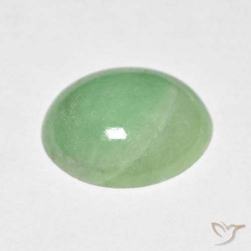 Jade Gemstone in 12 x 10 mm (calibrated) Size for Sale, Jade Stone in Light Sage Green Color