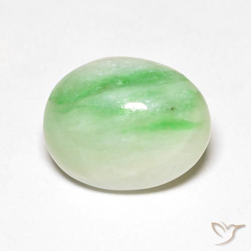 4.60ct Natural Light Yellow Green Jade, Oval, Opaque