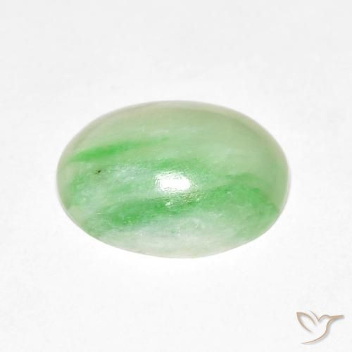 Jade Gemstone in 12 x 10 mm (calibrated) Size for Sale, Jade Stone in Light Yellow Green Color
