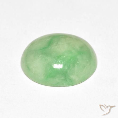 Jade Gemstone in 12 x 10 mm (calibrated) Size for Sale, Jade Stone in Light Pear Green Color