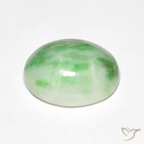 Jade Gemstone in 12 x 10 mm (calibrated) Size for Sale, Jade Stone in White Green Color