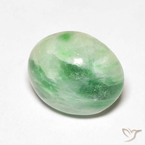 4.18 ct Green Jade Stone, Natural Jade in Oval Cabochon Shape for Sale