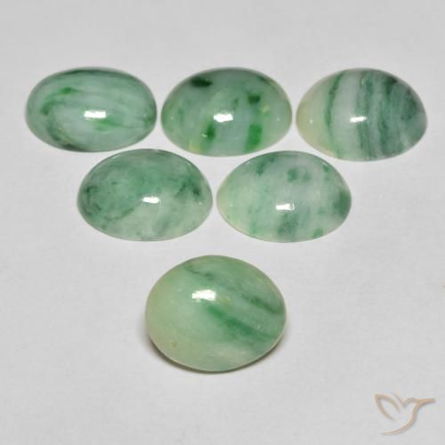 4.51ct Natural Medium Green Jade, Oval, Opaque