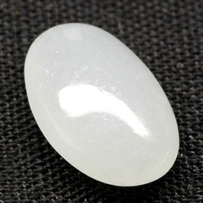 2.05 ct White Jadeite Stone, Natural Jadeite in Oval Cabochon Shape for Sale