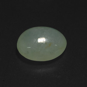 6.28 ct Green Jadeite Gemstone, Jadeite Gem in Oval Cabochon Shape for Sale.