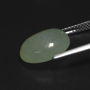 Jadeite Gemstone in 12.7 x 10.2 mm Size for Sale, Jadeite Stone in Green Color