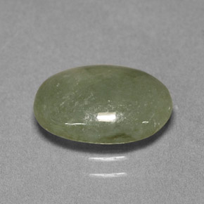 3.00 ct Green Jadeite Gemstone, Jadeite Gem in Oval Cabochon Shape for Sale.