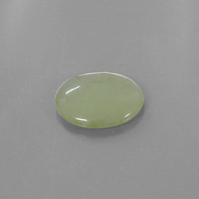 3.20 ct Green Jadeite Gemstone, Jadeite Gem in Oval Cabochon Shape for Sale.