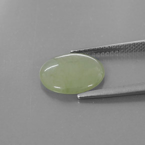 Jadeite Gemstone in 12 x 10 mm (calibrated) Size for Sale, Jadeite Stone in Light Green Color