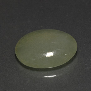 4.80 ct Green Jadeite Gemstone, Jadeite Gem in Oval Cabochon Shape for Sale.
