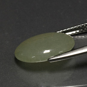 Jadeite Gemstone in 13.1 x 10.3 mm Size for Sale, Jadeite Stone in Light Green Color