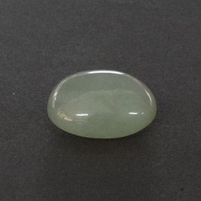 3.23 ct Green Jadeite Gemstone, Jadeite Gem in Oval Cabochon Shape for Sale.