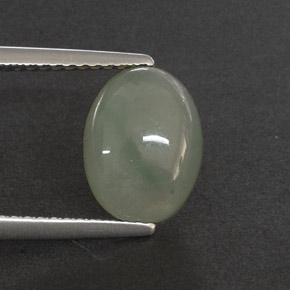 3.23 ct Green Jadeite Stone, Natural Jadeite in Oval Cabochon Shape for Sale