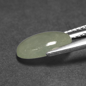 Jadeite Gemstone in 10.4 x 6.9 mm Size for Sale, Jadeite Stone in Light Green Color