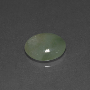 2.90 ct Green Jadeite Gemstone, Jadeite Gem in Oval Cabochon Shape for Sale.