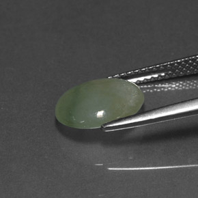 Jadeite Gemstone in 10.5 x 9.2 mm Size for Sale, Jadeite Stone in Light Green Color