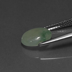 Jadeite Gemstone in 10 x 8 mm (calibrated) Size for Sale, Jadeite Stone in Light Green Color