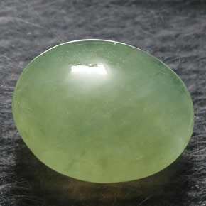 1.37 ct Green Jadeite Stone, Natural Jadeite in Oval Cabochon Shape for Sale