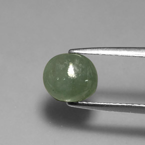 2.14 ct Green Jadeite Stone, Natural Jadeite in Oval Cabochon Shape for Sale