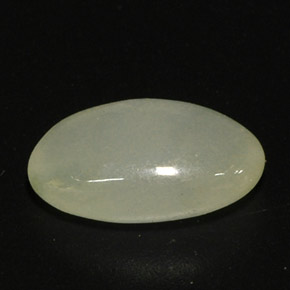 3.33 ct Green Jadeite Gemstone, Jadeite Gem in Oval Cabochon Shape for Sale.