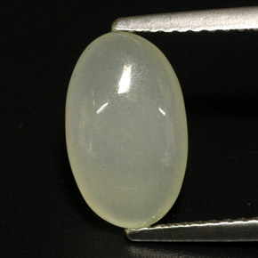 3.33 ct Green Jadeite Stone, Natural Jadeite in Oval Cabochon Shape for Sale