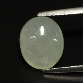 4.80 ct Green Jadeite Stone, Natural Jadeite in Oval Cabochon Shape for Sale