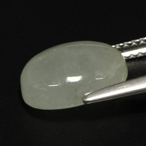 Jadeite Gemstone in 11 x 9 mm (calibrated) Size for Sale, Jadeite Stone in Light Green Color
